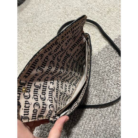 Y2k Juicy Couture Women's Small Crossbody Purse Wallet Bag Black - Picture 7 of 14